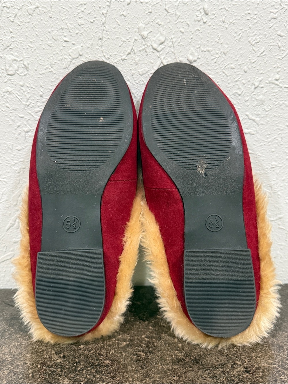 A New Day Rebe Women's Faux-Fur Lined Burgundy Slip-On Loafer Size 5.5 - Picture 5 of 5